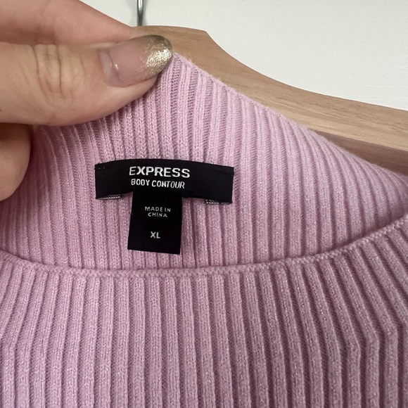 Express Lilac Ribbed Dress - Picture 2 of 2